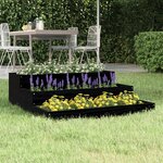 vidaXL Jardinière Noir 78x78x27 cm Bois massif de pin