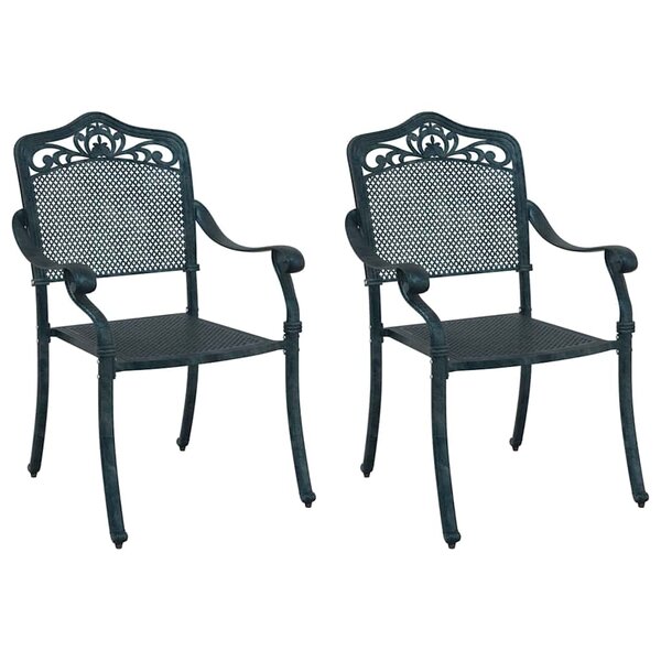 vidaXL Chaise de jardin 2 Pièces Vert 55 x 56 5 x 91cm Aluminium