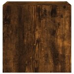 vidaXL Meuble TV mural avec lumières LED chêne fumé 40 5x35x40 cm