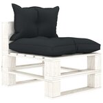 vidaXL Salon palette de jardin 9 Pièces avec coussins anthracite bois