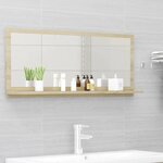 vidaXL Miroir de salle de bain Chêne sonoma 90x10 5x37 cm Aggloméré