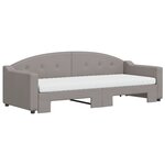 vidaXL Lit de jour avec gigogne et matelas taupe 80x200 cm tissu