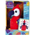 JEMINI Tropi Birds Peluche perroquet ara rouge qui répete et se dandine +/- 20cm