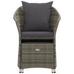 vidaXL Salon de jardin 2 Pièces avec coussins Gris Résine tressée