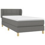 vidaXL Sommier à lattes de lit avec matelas Gris foncé 100x200cm Tissu