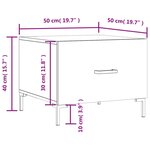 vidaXL Tables basses 2 Pièces blanc brillant 50x50x40cm bois d'ingénierie