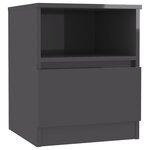 vidaXL Table de chevet Gris brillant 40x40x50 cm Aggloméré