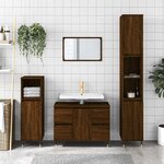 vidaXL Armoire salle de bain chêne marron 80x33x60cm bois d'ingénierie