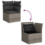 vidaXL Salon de jardin 9 Pièces avec coussins gris résine tressée