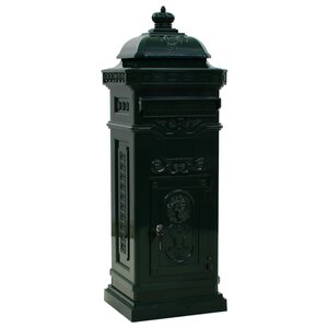Boîte aux lettres à pilier aluminium vintage antirouille vert 02_0041555