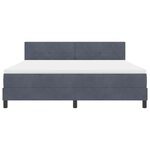 vidaXL Lit à ressort LED avec matelas Gris foncé 180 x 200 cm Velours