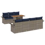 vidaXL Ensemble de canapé de jardin 8 Pièces gris et bleu marine