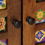 vidaXL Buffet avec porte Noyer 60 x 33 x 75 cm Bois de mangue massif