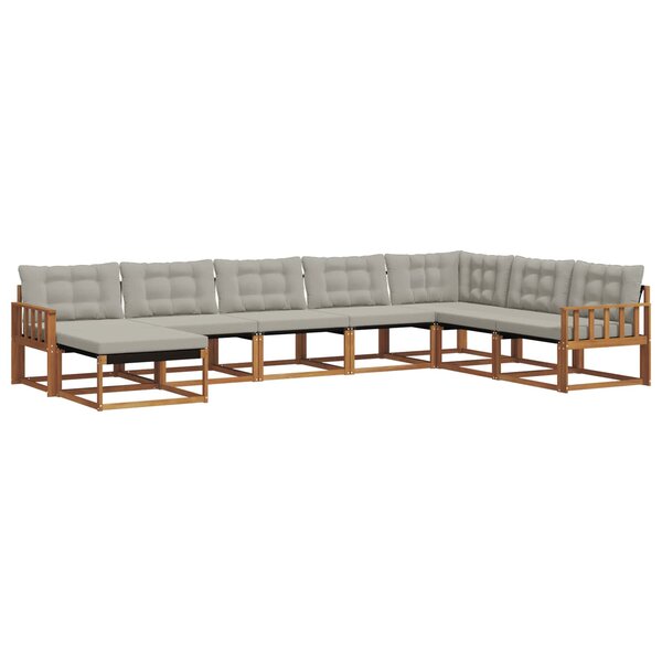 vidaXL Ensemble de canapés d'extérieur 8 pc Gris Naturel et Clair