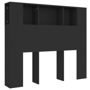 vidaXL Armoire de tête de lit noir 120x18 5x102 5 cm