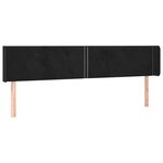 vidaXL Tête de lit avec oreilles Noir 163x16x78/88 cm Velours