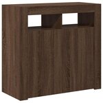 vidaXL Buffet avec lumières LED chêne marron 80x35x75 cm