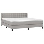 vidaXL Sommier à lattes de lit avec matelas Gris clair 180x200cm Tissu
