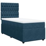vidaXL Sommier à lattes de lit avec matelas bleu 90x200 cm velours