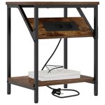 vidaXL Cabinet de chevet 2 Pièces Chêne fumé 38 x 30 x 48 cm