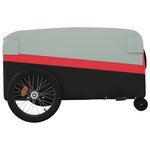 vidaXL Remorque de vélo noir et rouge 45 kg fer