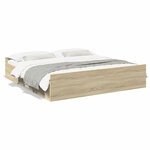 vidaXL Cadre de lit avec tiroirs sans matelas chêne sonoma 180x200 cm