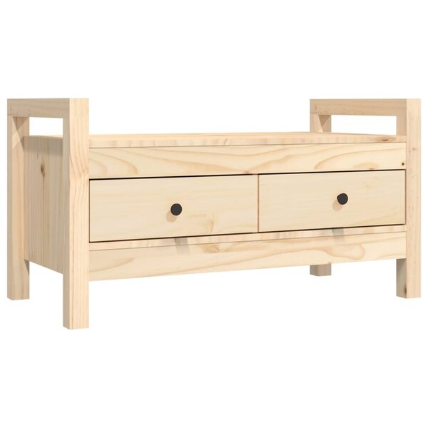 Banc banquette d'entrée 80 x 40 x 43 cm bois de pin massif 02_0010944