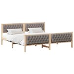 vidaXL Cadre de lit avec tête de lit Taupe 200 x 200 cm Pin massif
