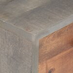 vidaXL Table de chevet Gris 40x30x50 cm Bois massif de manguier brut