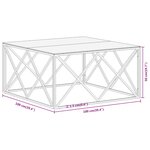 vidaXL Table basse doré acier inoxydable et verre trempé