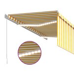vidaXL Auvent rétractable manuel store LED 3 5x2 5 m Jaune et blanc