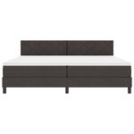 vidaXL Lit boxspring avec matelas Marron foncé 200 x 200 cm tissu