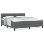 vidaXL Lit boxspring avec matelas Gris foncé 180 x 200 cm tissu