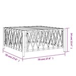 vidaXL Table de jardin blanc 70x70x34 cm tissu tissé