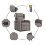 vidaXL Fauteuil de massage inclinable électrique Taupe Tissu