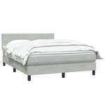 vidaXL Sommier à lattes de lit et matelas gris clair 160x220cm velours