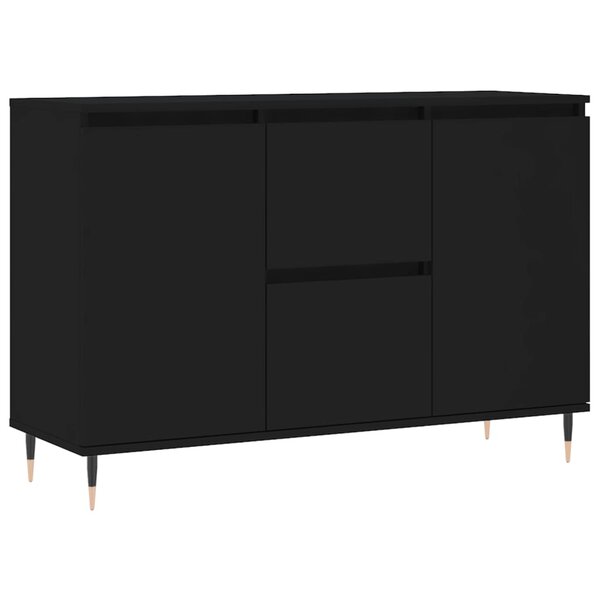 vidaXL Buffet noir 104x35x70 cm bois d’ingénierie
