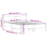 vidaXL Cadre de lit sans matelas 135x190 cm bois de pin massif