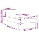 VidaXL Cadre de lit ottoman avec matelas bleu 80x200 cm tissu