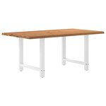 vidaXL Table à manger marron clair bois de chêne massif rectangulaire