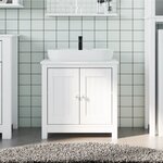 vidaXL Meuble de salle de bain BERG blanc 60x34x59 cm bois pin massif