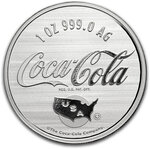 Monnaie COCA COLA 140 Anniversaire 1 Oz Medaille Argent USA (PRÉCOMMANDE)