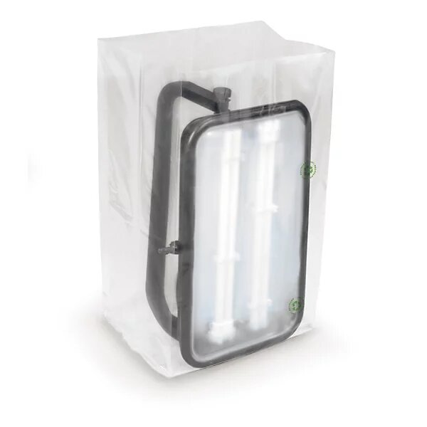 Sachet plastique recyclé à soufflets transparent 50 microns raja 25 x 60 x 15 cm (lot de 500)