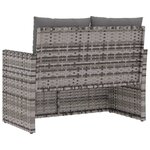 vidaXL Banc de jardin avec coussins Gris 105 cm Résine tressée