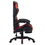 vidaXL Fauteuil de jeux vidéo et repose-pied Rouge et noir Similicuir