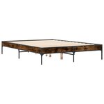 vidaXL Cadre de lit sans matelas chêne fumé 135x190 cm