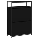 vidaXL Armoire à chaussures noir 75x34x112 cm bois d'ingénierie