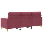 vidaXL Canapé à 3 places Rouge bordeaux 180 cm Tissu