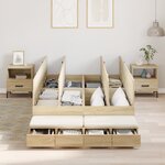 vidaXL Cadre de lit de rangement Chêne Sonoma 120x200 cm