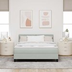 vidaXL Lit à ressorts avec matelas Gris clair 140 x 200 cm Velours